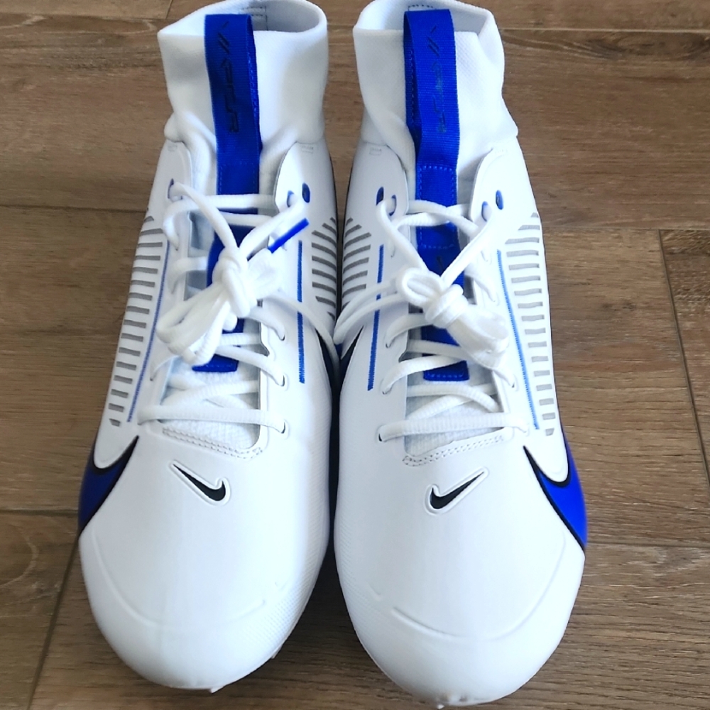Nike Mens 15 Vapor Edge Pro 360 2 TB White/Royal Football Cleats FQ4044-102 NEW